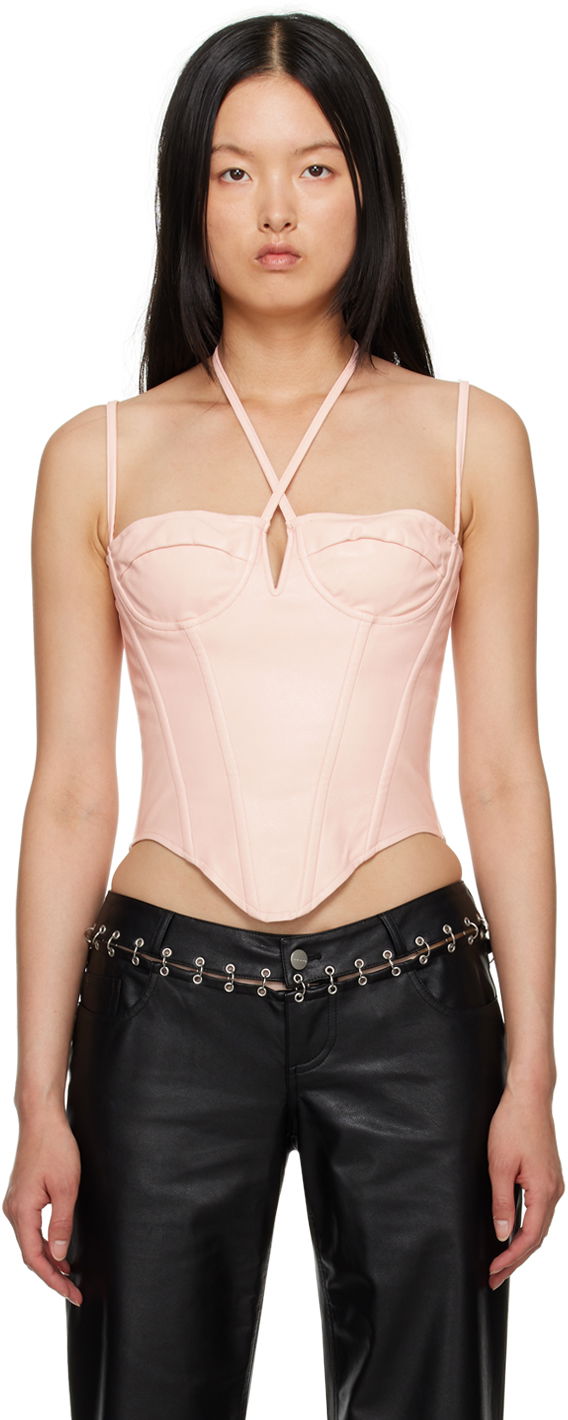Majica bez rukava Miaou Miaou Aphex Halter Neck Corset Top Ružičasta | 7046PUROS