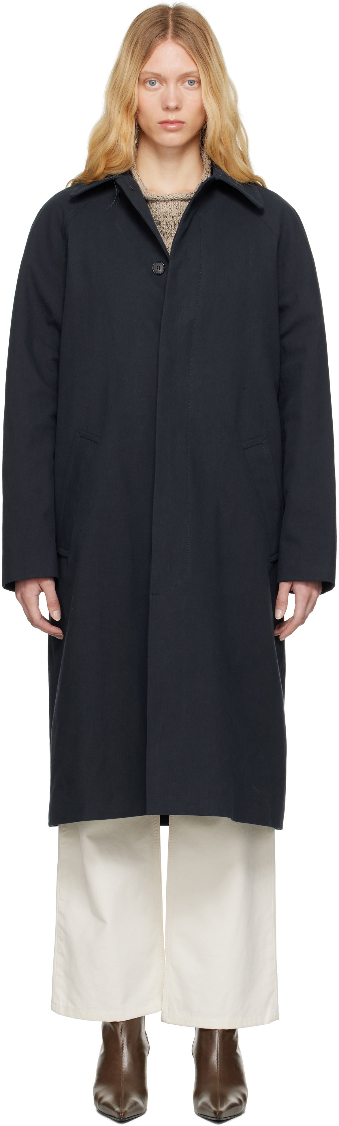 Trenčkot A.P.C. A.P.C. Eduoard Mac Trench Coat Tamnoplava | COGXT-M01549, 0