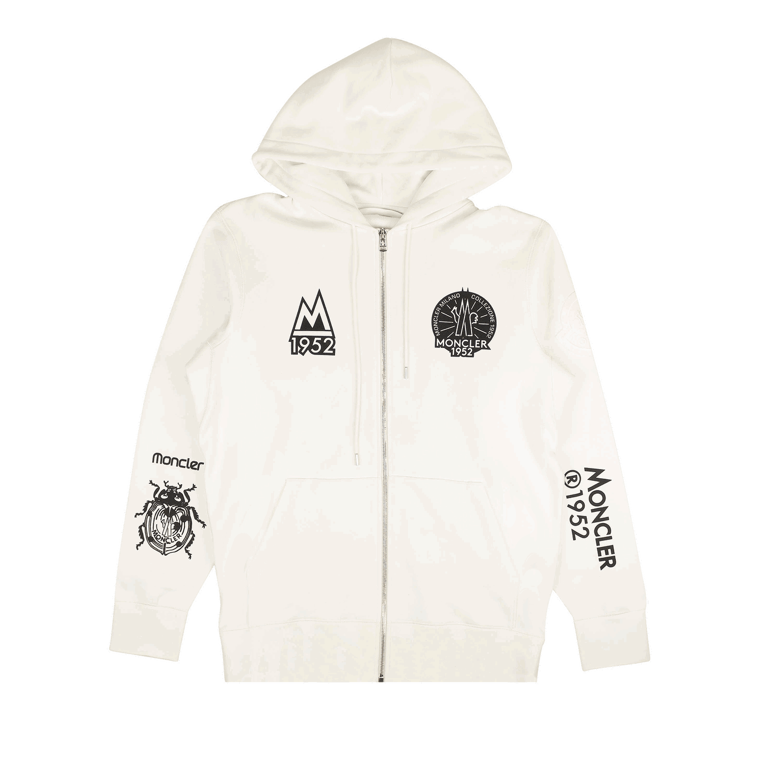 Dukserice Moncler Zip Up 1952 Logo Hoodie Bijela | G20928G00003809KX 001, 0