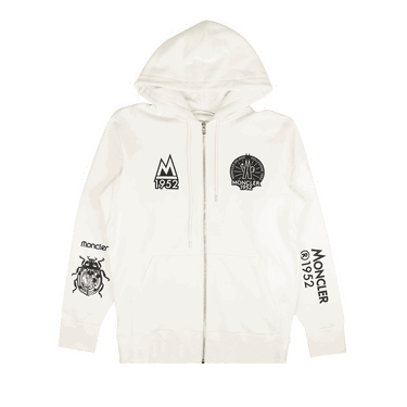 Dukserice Moncler Zip Up 1952 Logo Hoodie Bijela | G20928G00003809KX 001, 0