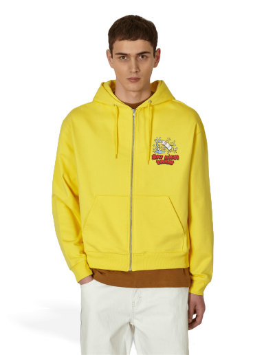 Dukserice Sky High Farm Flatbush Printed Zipped Hooded Sweatshirt Žuta | SHF03T023 1
