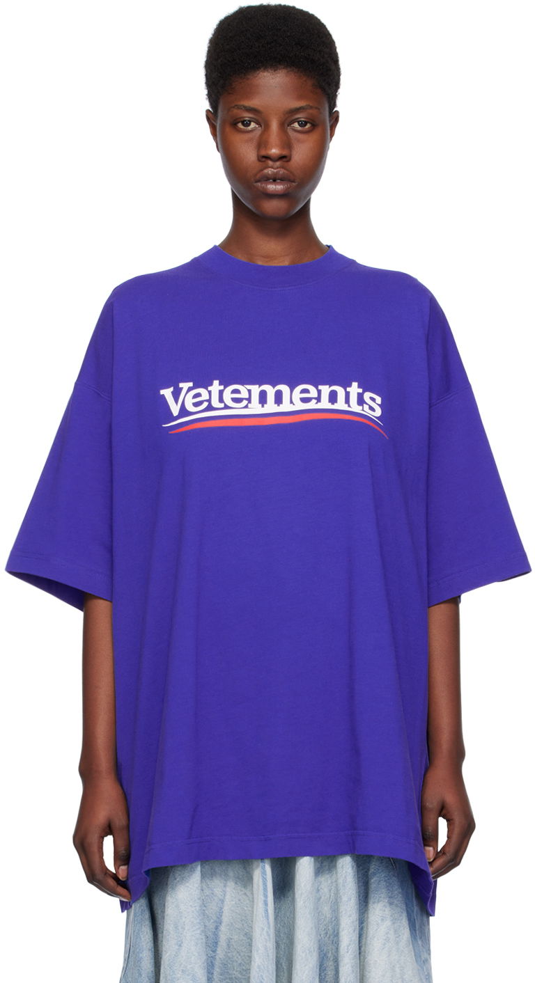 Majica kratkih rukava VETEMENTS Campaign T-Shirt Plava | UE64TR440N