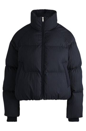 Pernata jakna BOSS Corduroy-Effect Water-Repellent Puffer Jacket Tamnoplava | 50524026