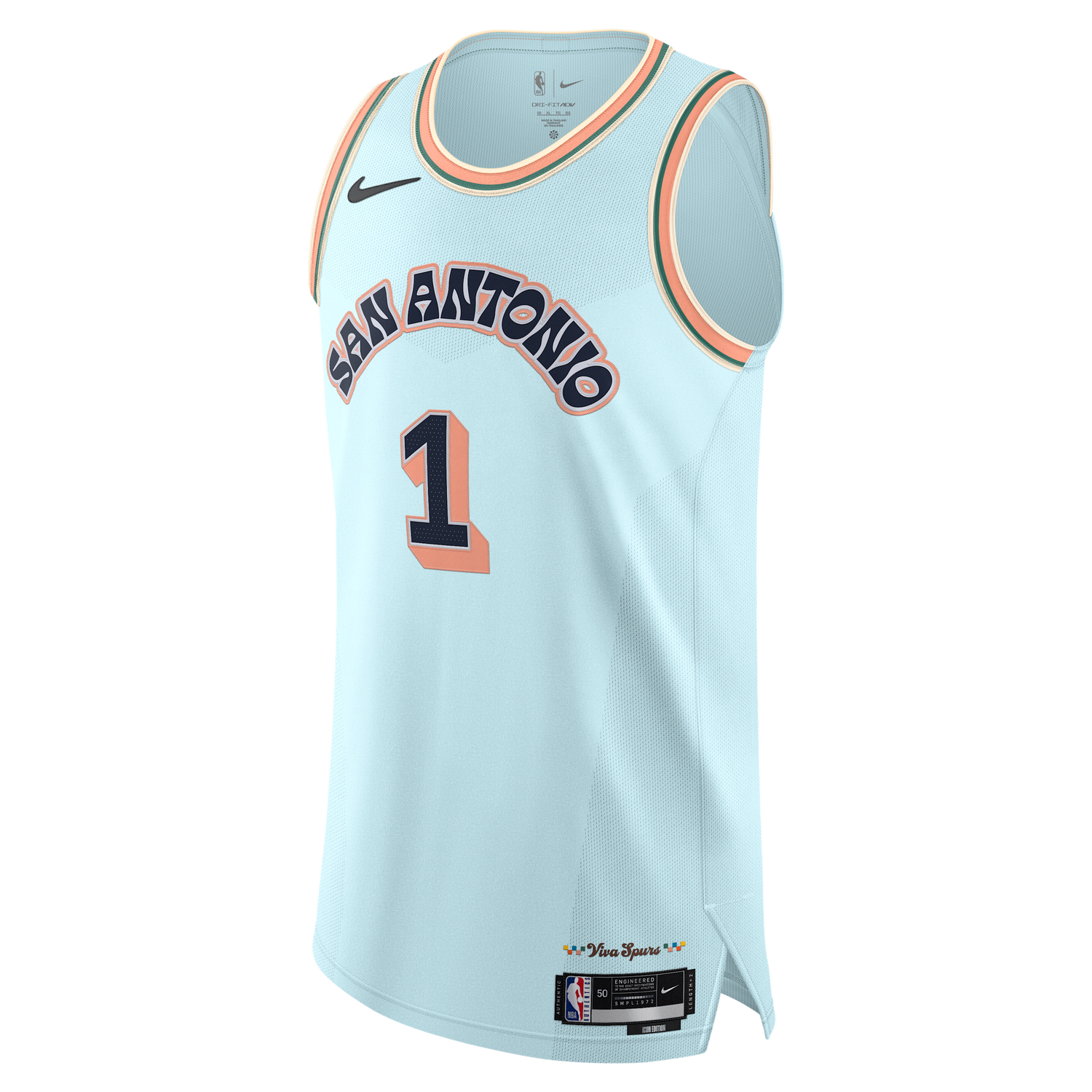 Majica bez rukava Nike Authentic Victor Wembanyama San Antonio Spurs City Edition Basketball Jersey 2024/25 Plava | FQ4482-474, 0