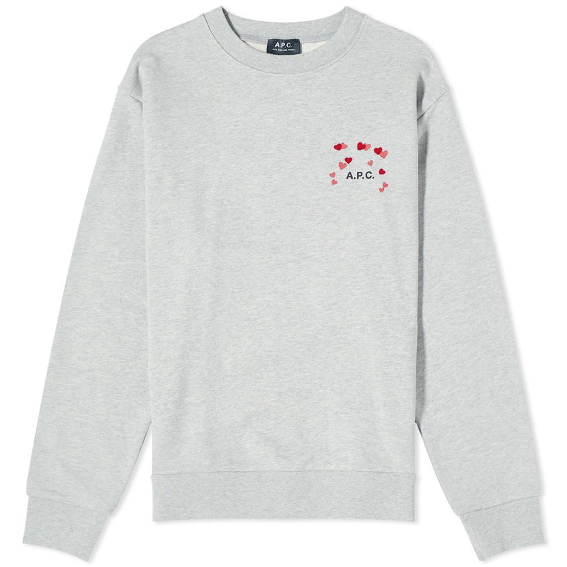 Džemper A.P.C. alentines Logo Crewneck Siva | COEIP-M27895-PLA