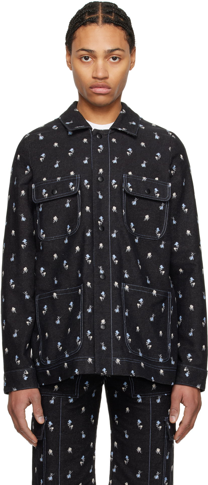 Košulja Anna Sui Anna Sui Embroidered Roses Barn Jacket Crna | M1025K33