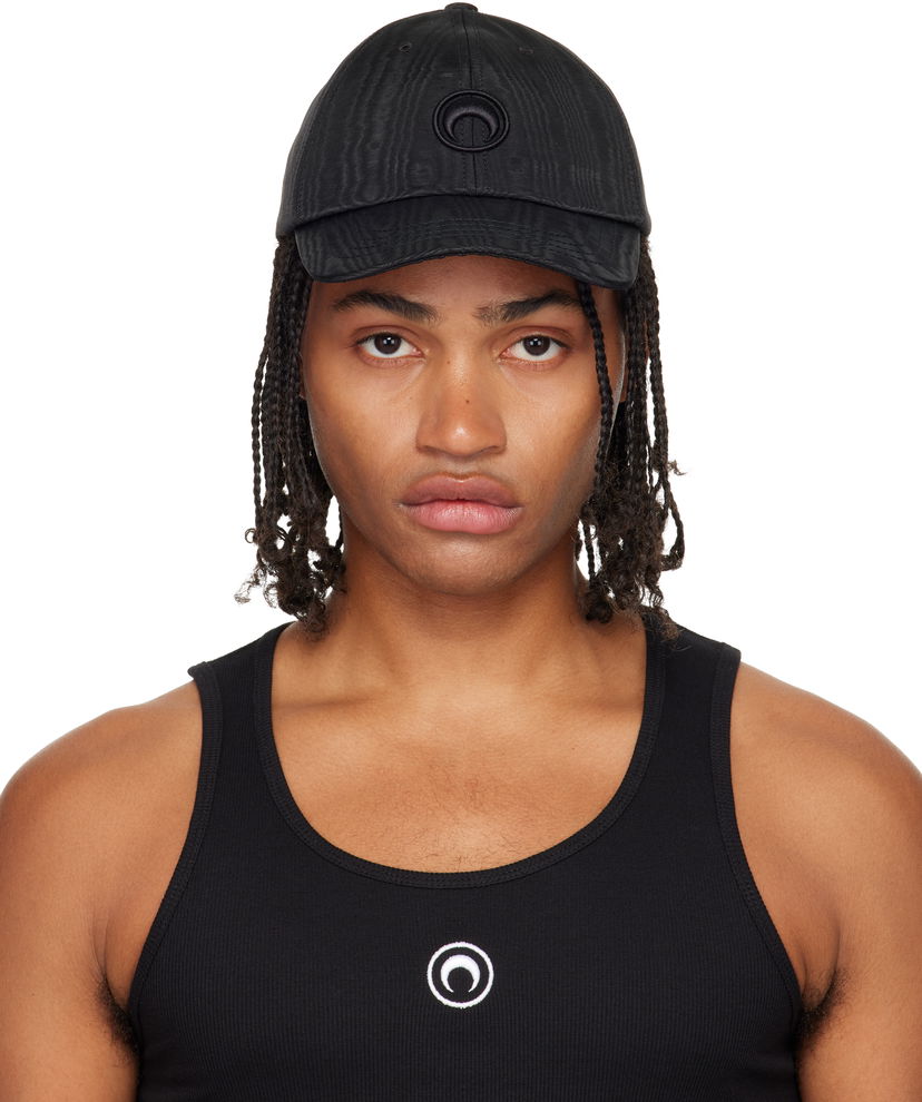 Kapa Marine Serre Marine Serre Recycled Moire Baseball Cap Crna | UHG001ACWOV0030