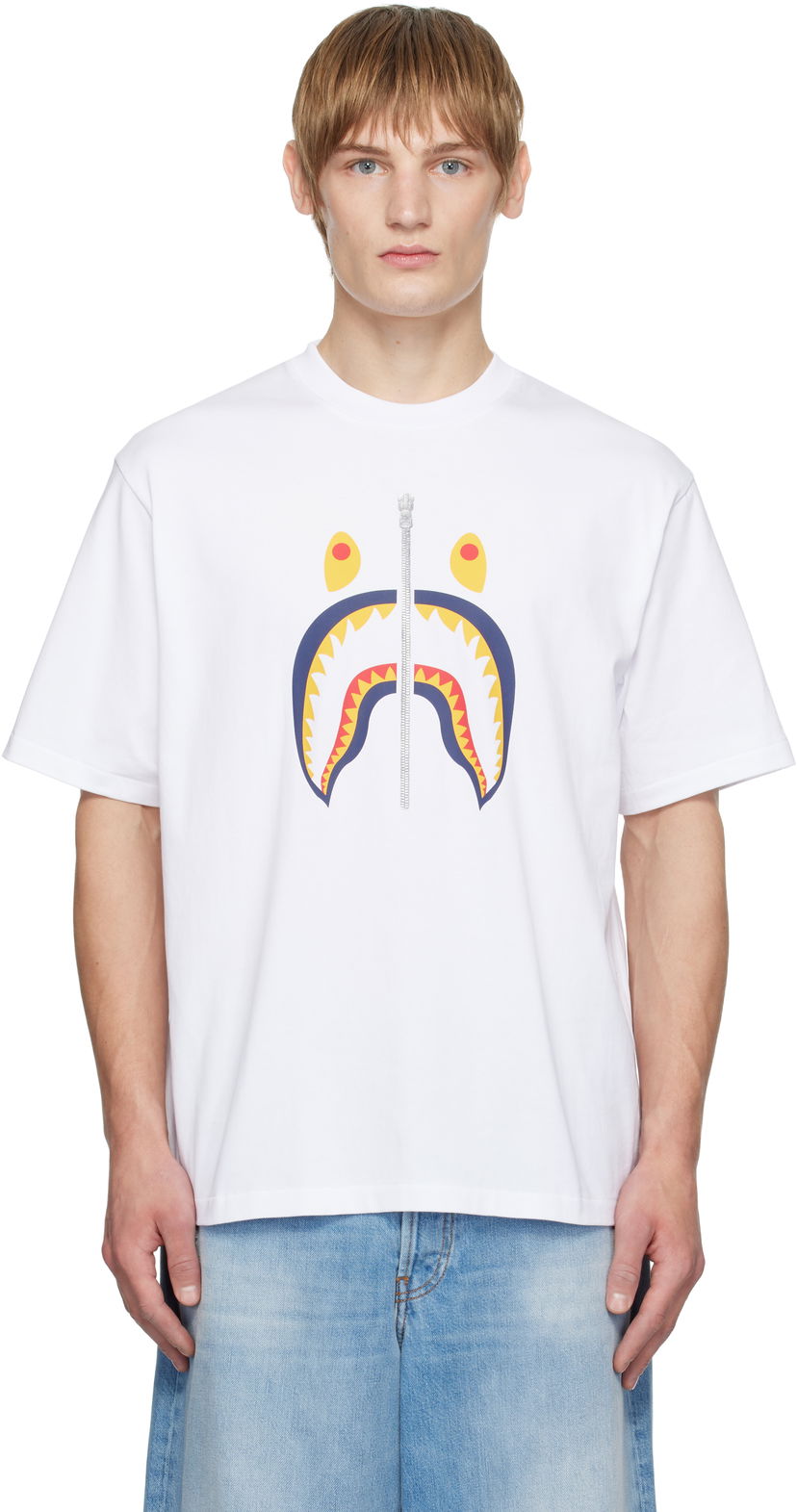 Majica kratkih rukava BAPE Shark Graphic T-Shirt Bijela | 001TEK701301M