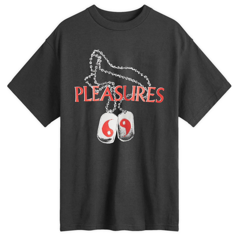 Majica kratkih rukava Pleasures Dog Tags Graphic T-Shirt Crna | P24W049-BLACK