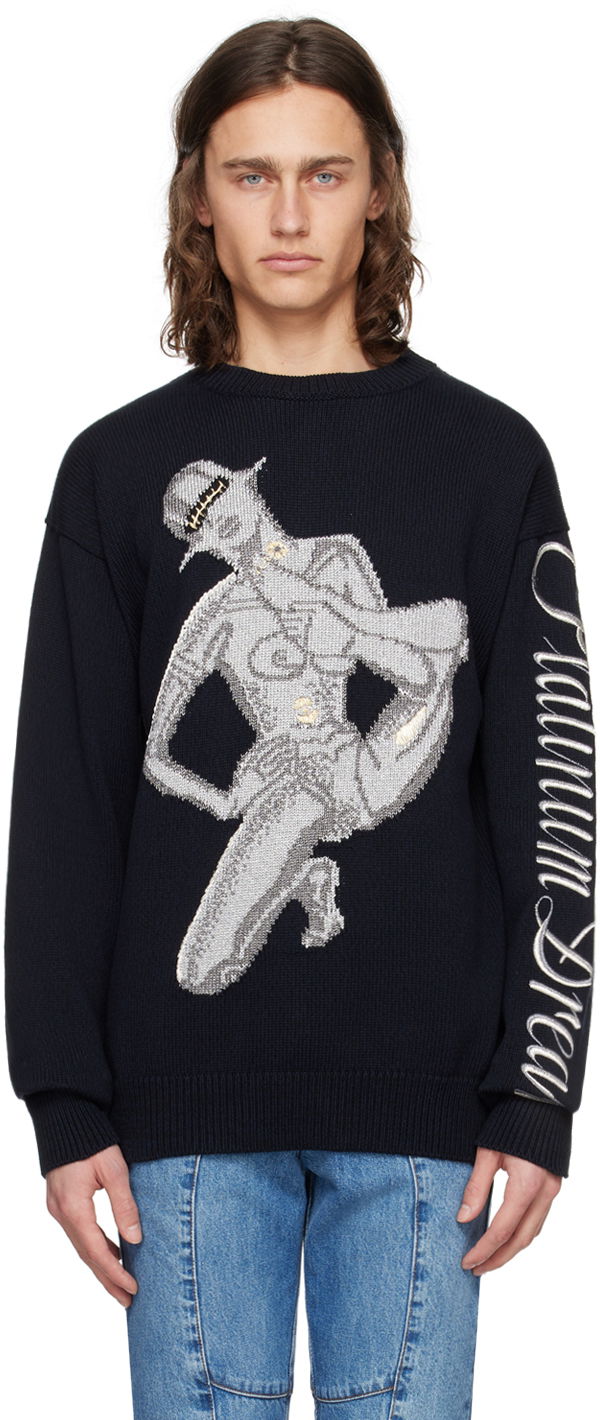 Džemper Stella McCartney Stella McCartney Embroidered Figure Sweater Tamnoplava | 6K07453S2477