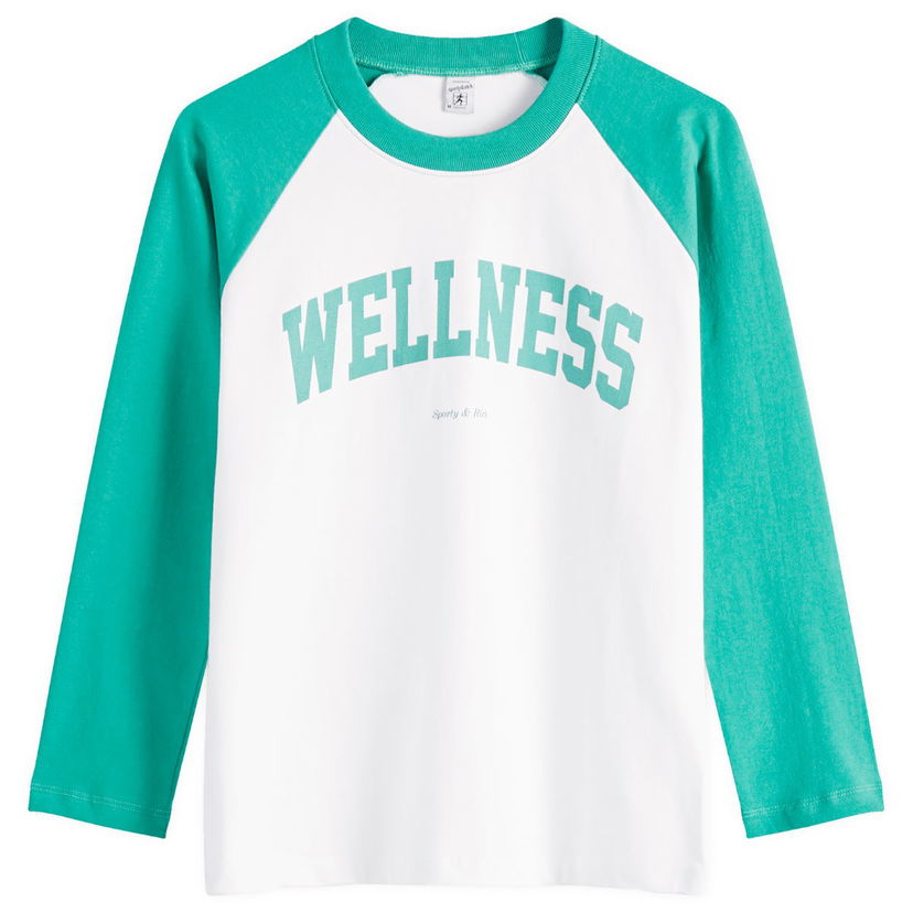 Džemper Sporty & Rich Sporty & Rich Wellness Ivy Baseball T-Shirt Zelena | TO046514001WH21-WHT