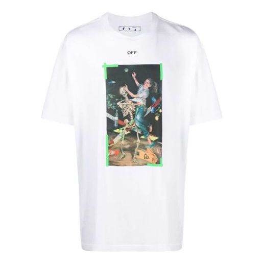 Majica kratkih rukava Off-White Pascal Painting Graphic Oversize T-Shirt Bijela | OMAA038F20FAB0150155