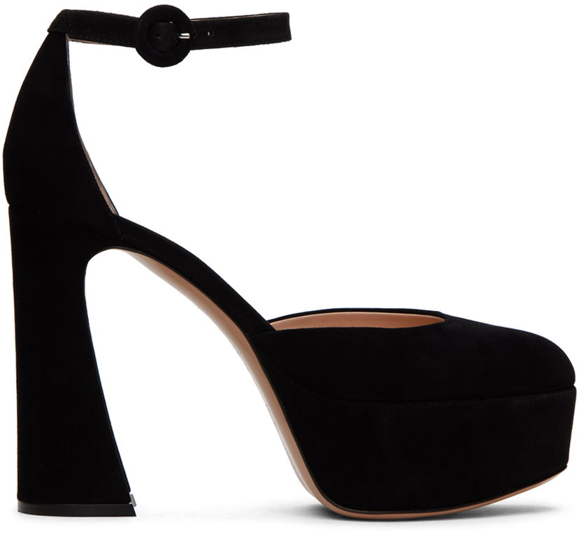 Tenisice i cipele Gianvito Rossi D'Orsay Suede Platform Heels Crna | G40389.70RIC.CAM