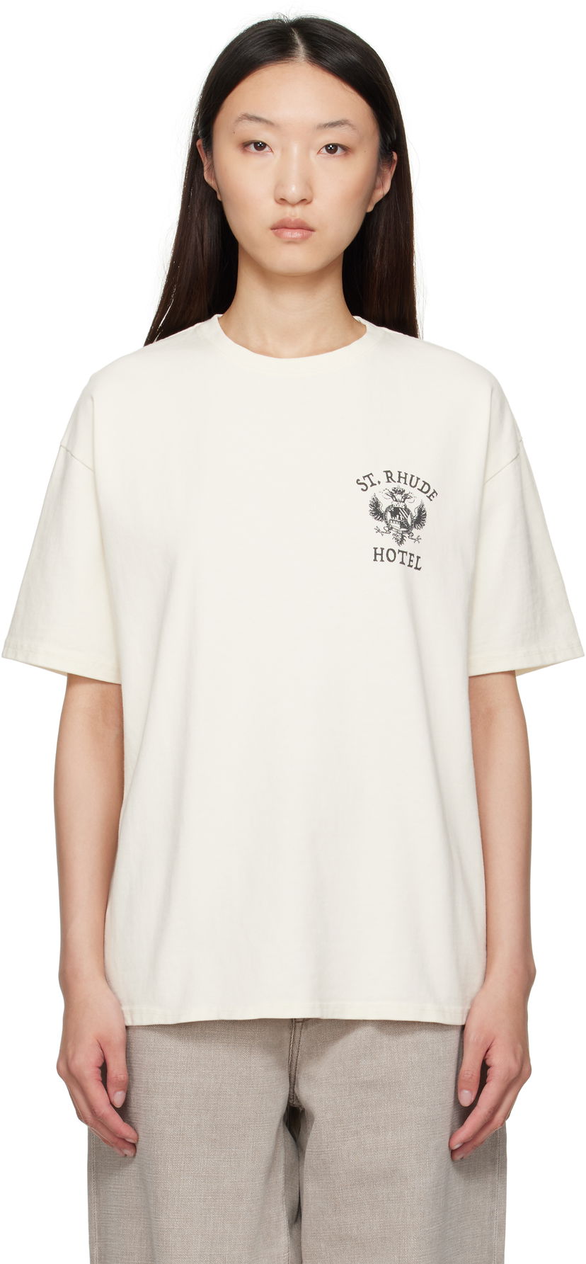 Majica kratkih rukava Rhude Rhude 'St. Rhude' Seal Graphic T-Shirt Bijela | RHPF25TT01012