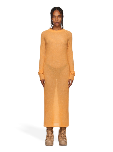 Haljina Acne Studios Metallic Thread Maxi Dress Narančasta | A20438-