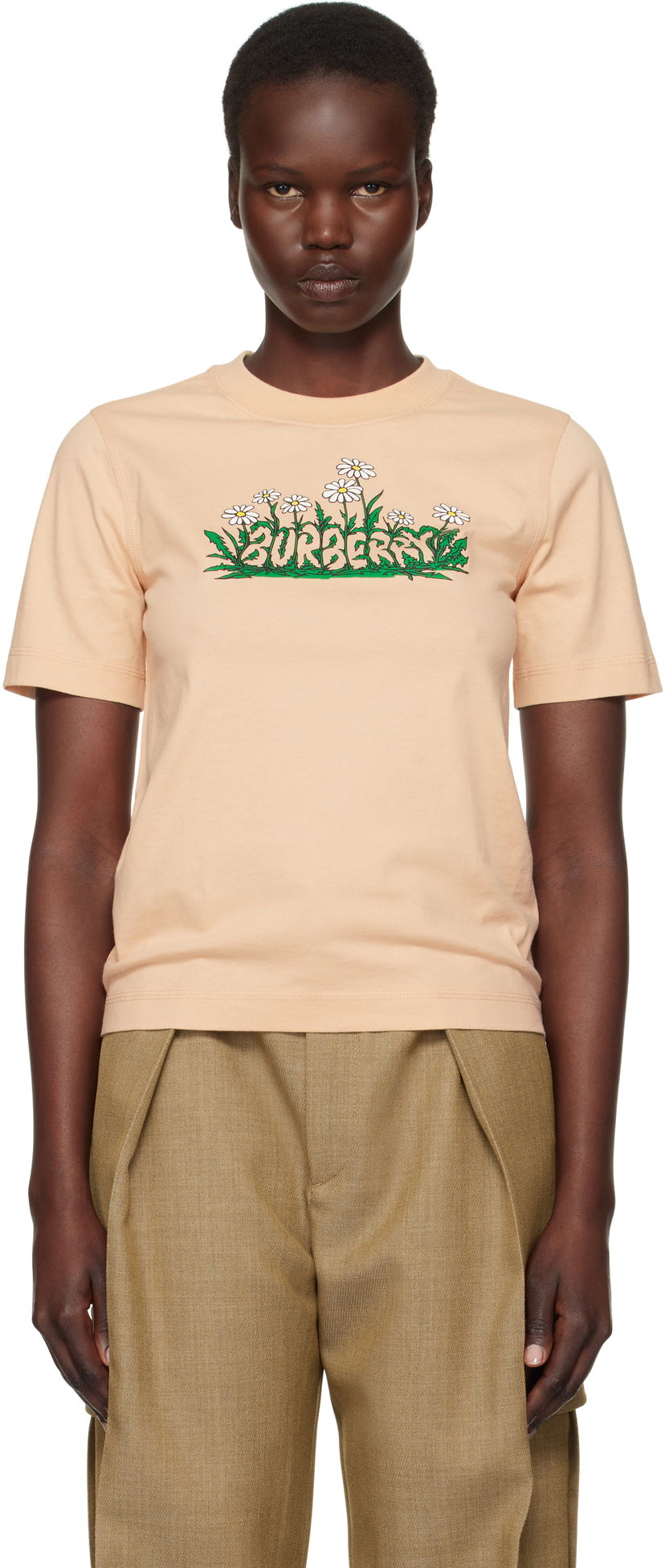 Majica kratkih rukava Burberry Daisy Logo Cotton T-Shirt Ružičasta | 8102402