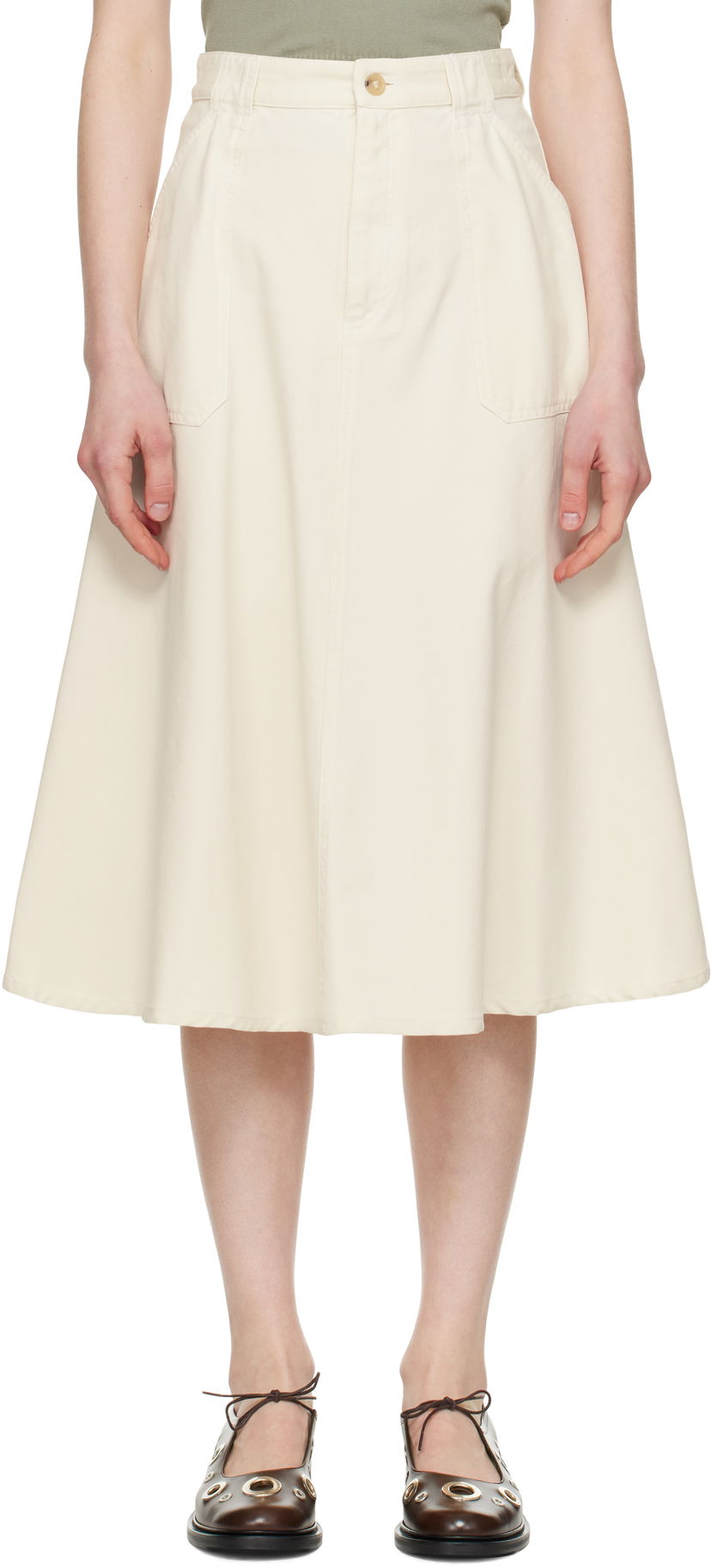 Suknja A.P.C. A.P.C. Laurie Midi Skirt Bež | COGBJ-F06410