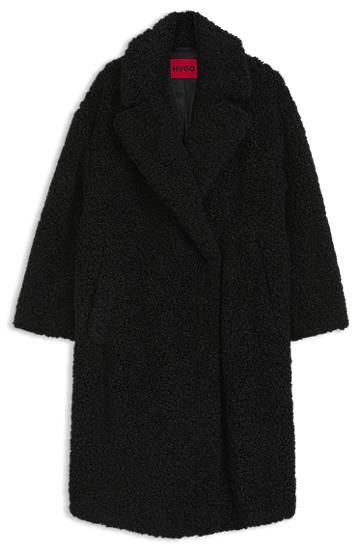 Kaputi BOSS Oversized-fit coat in faux fur Crna | 50547610
