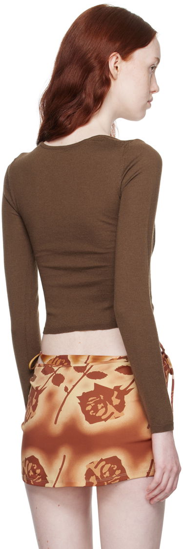 Džemper Miaou Miaou Delphine Cutout Crop Sweater Smeđa | 7104FFKCHE, 2