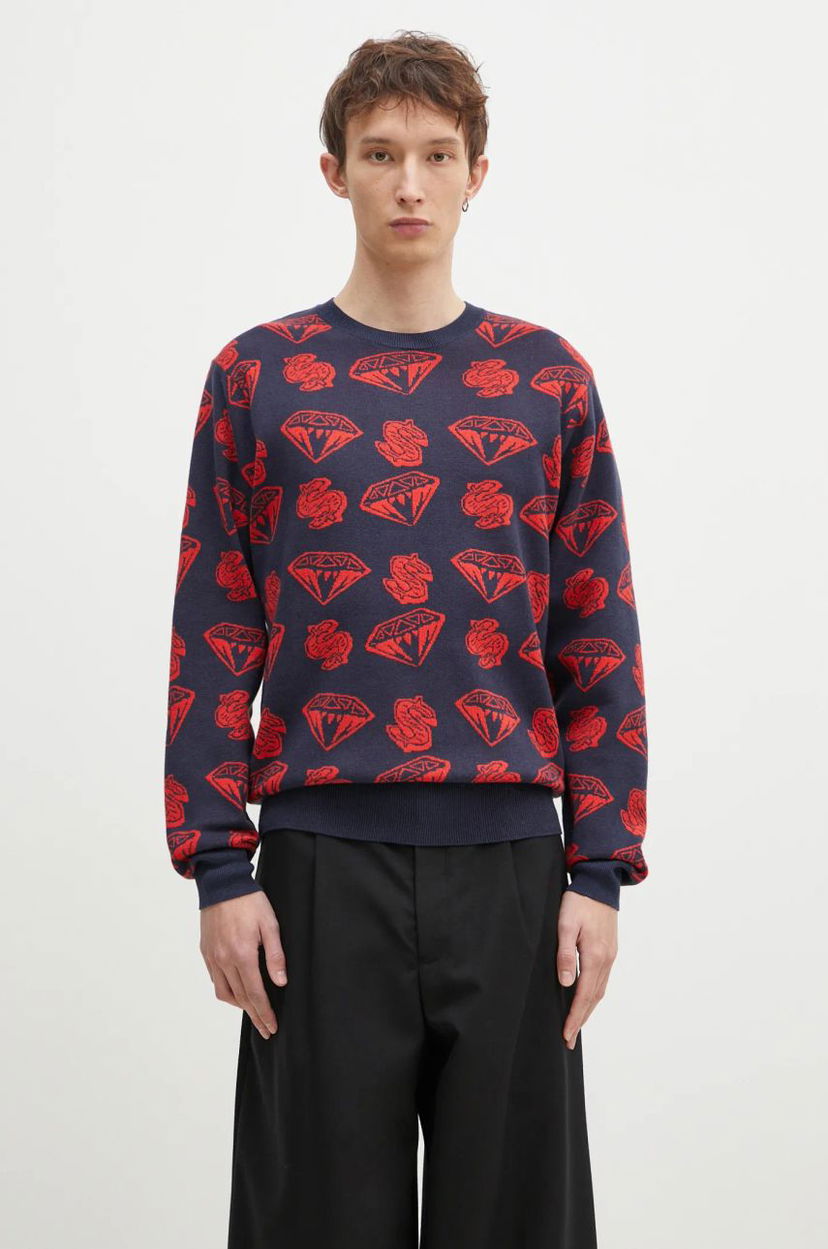 Džemper BILLIONAIRE BOYS CLUB Diamonds & Dollars Knitted Jumper Plava | B24223