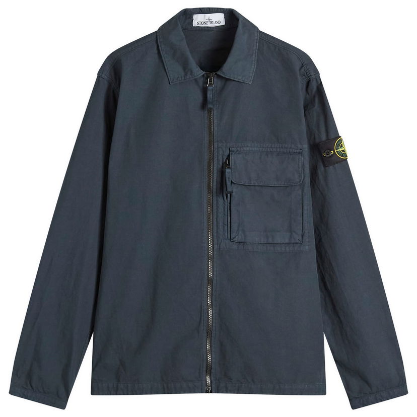 Jakna Stone Island Canvas Weave Zip Shirt Jacket, Size Large Plava | K2S151200004-V0020