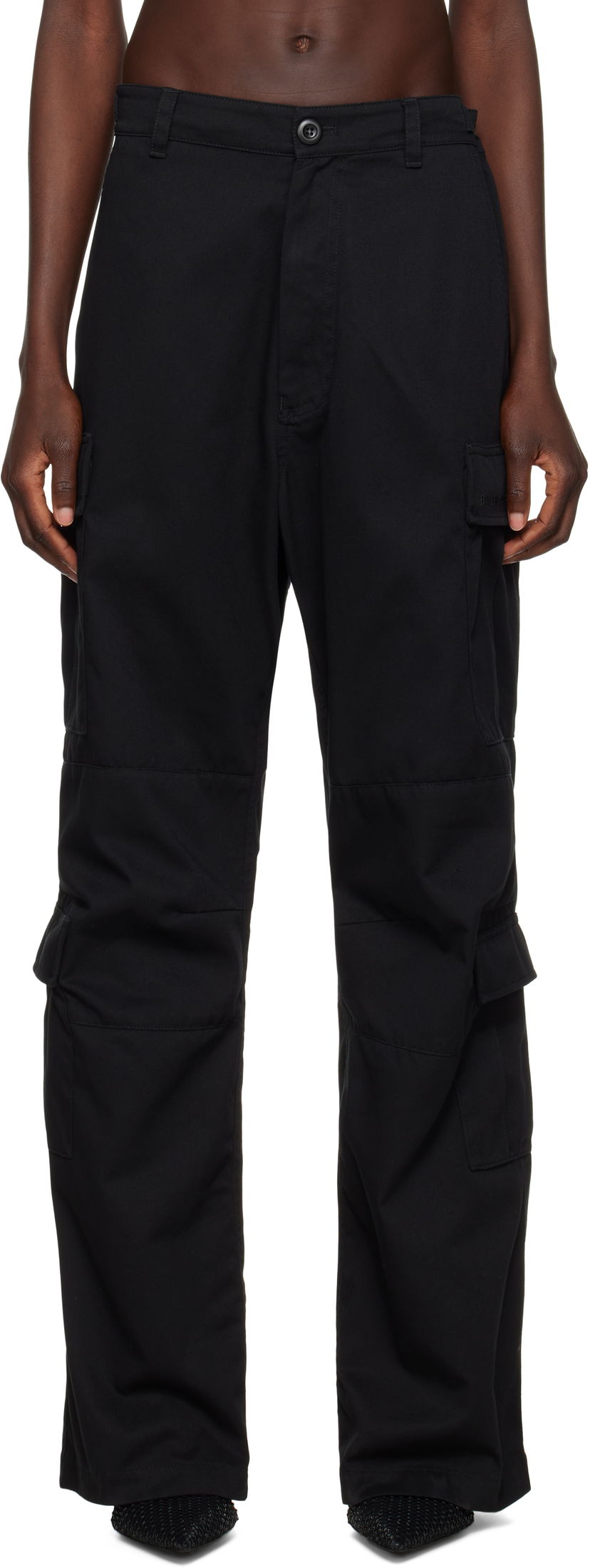 Cargo hlače Balenciaga Balenciaga Regular Fit Cargo Pants Crna | 814567 TRP09