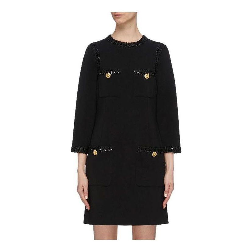 Haljina Gucci Gucci Compact Jersey Dress Crna | 568348-XJA1L-1000