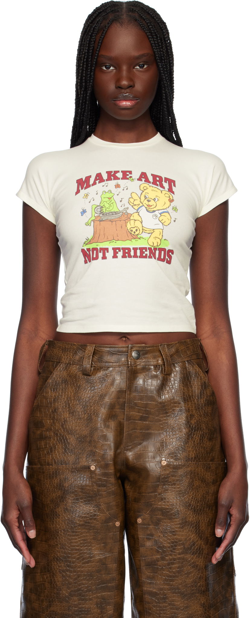 Crop top Ambush AMBUSH 'Make Art' Baby Tee Bijela | 12115397