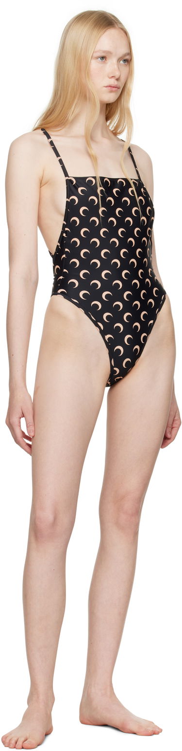 Kupaći kostimi Marine Serre Marine Serre Jersey One-Piece Swimsuit with Crescent Moon Print Crna | WSW012A CJER0003, 3