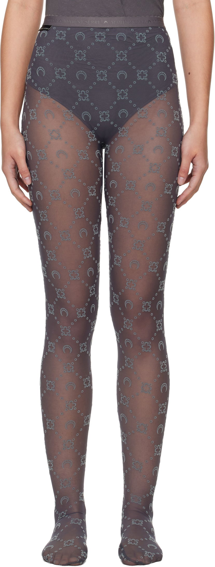 Čarape Marine Serre Recycled Mesh Flock Tights Siva | WUW034A CJER0005