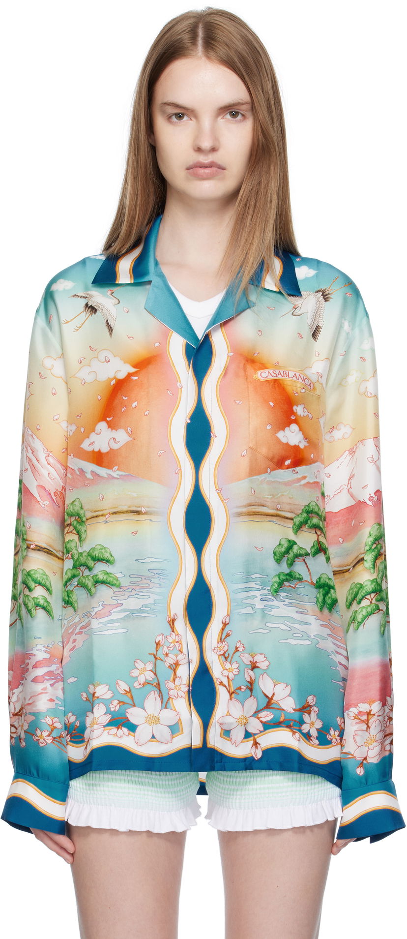 Košulja Casablanca Casablanca 'Tennis Club' Print Silk Long Sleeve Shirt Višebojno | U-WPF25-SH-006-01