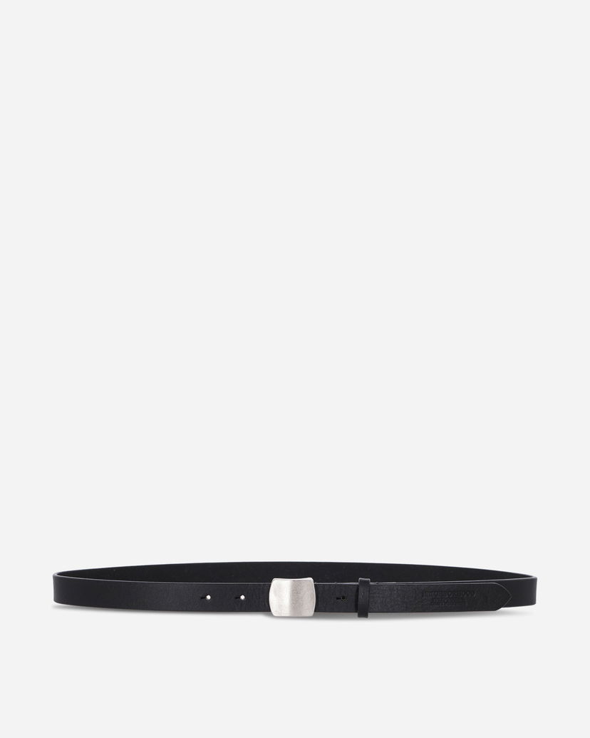 Pojasevi Neighborhood Leather Belt Narrow Silver Buckle Crna | 252PKNH-AC01 BLACK