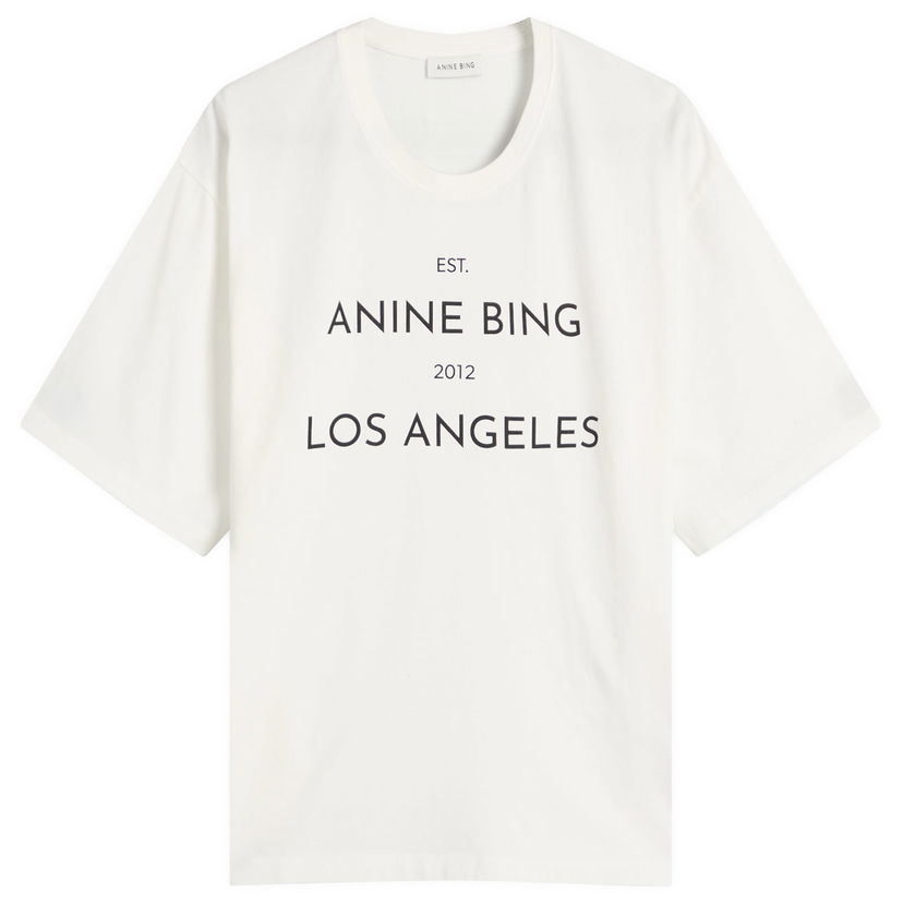Majica kratkih rukava Anine Bing Rudy T-Shirt Bijela | A-08-11037-IVY1