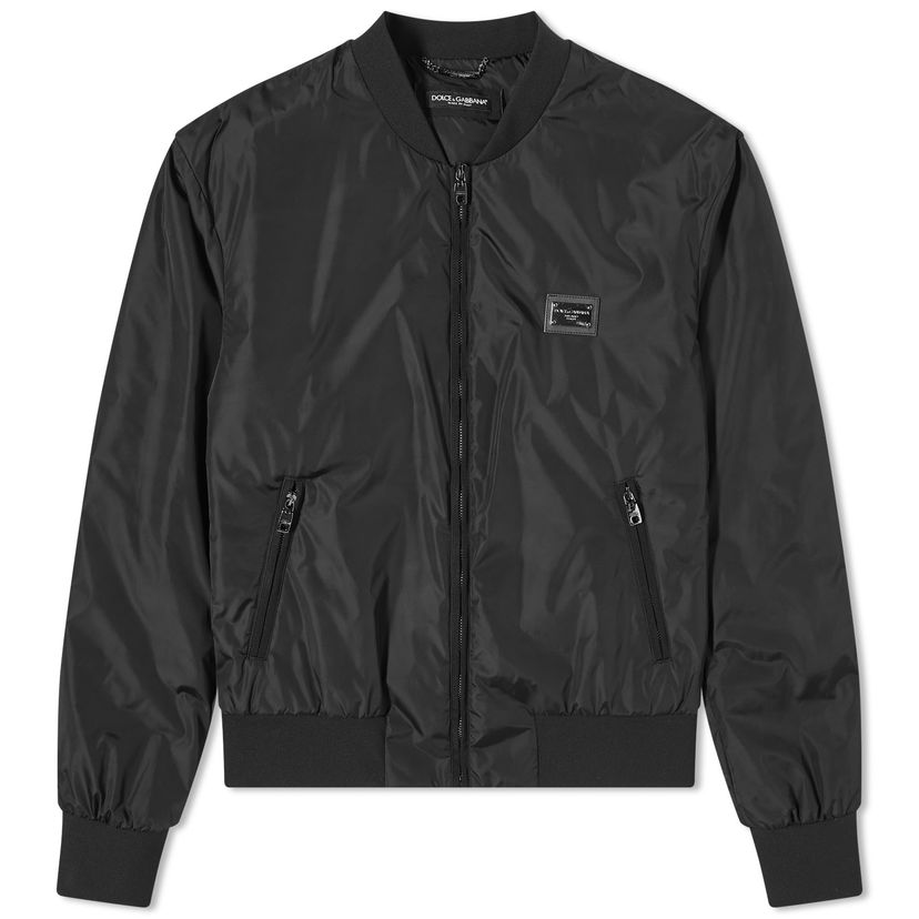 Jakna Dolce & Gabbana Nylon Plate Bomber Jacket Black Crna | G9ABPTG7F2J-N0000