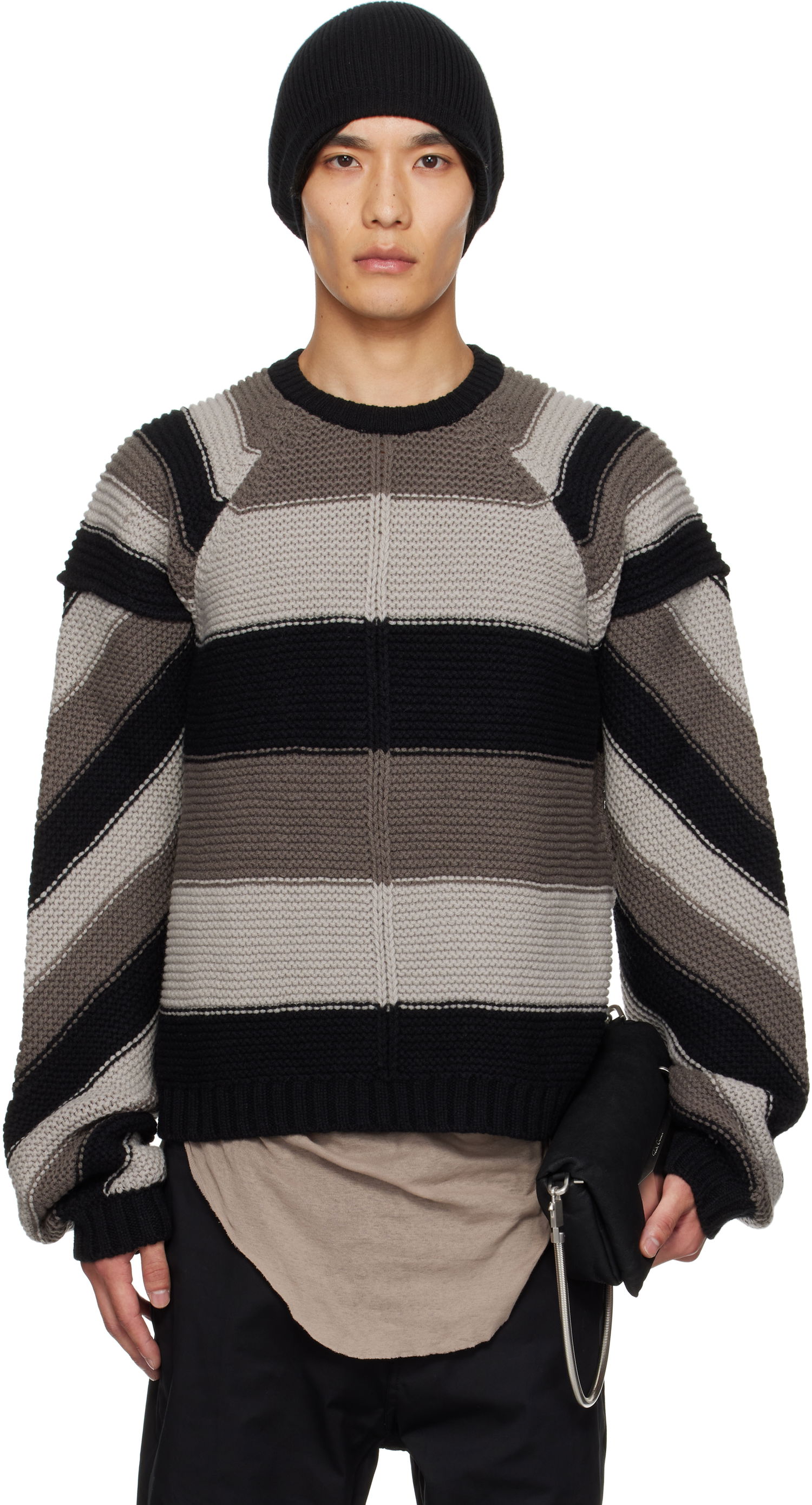 Džemper Rick Owens Rick Owens Concordians Pitti Striped Sweater Višebojno | RU02E1682 KWV, 0