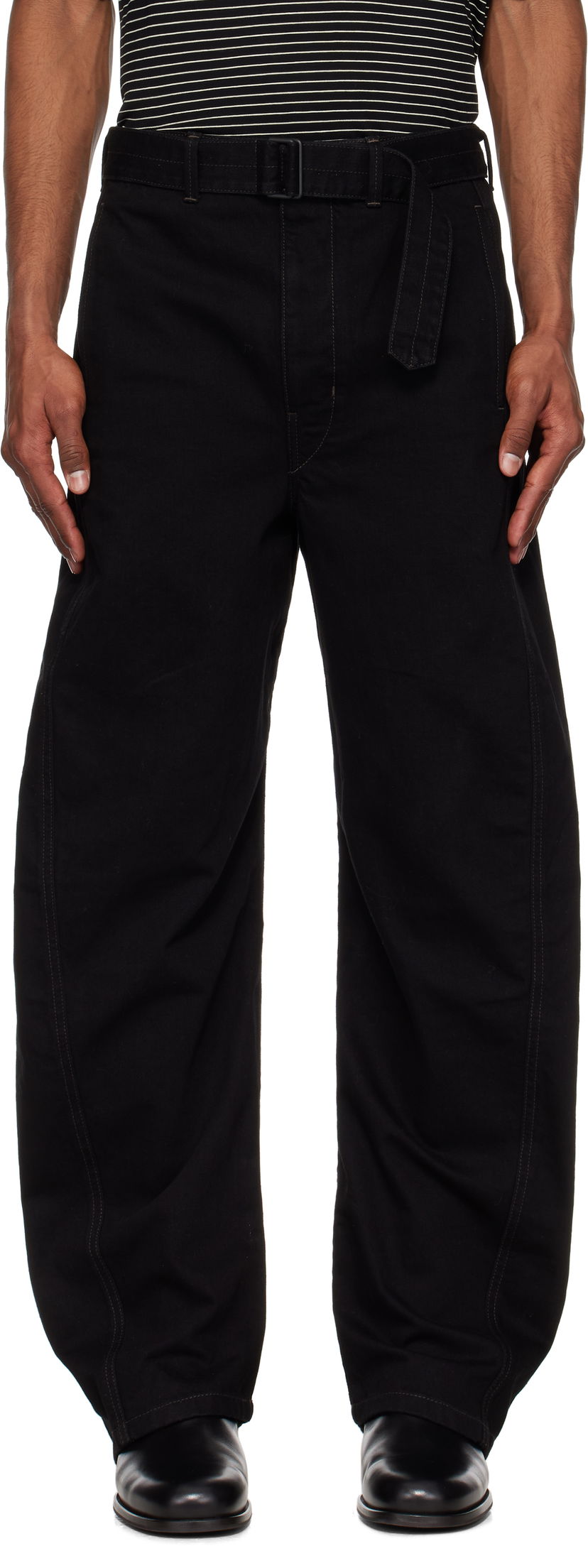 Hlače LEMAIRE Lemaire Twisted Belted Jeans Crna | PA326 LD1031