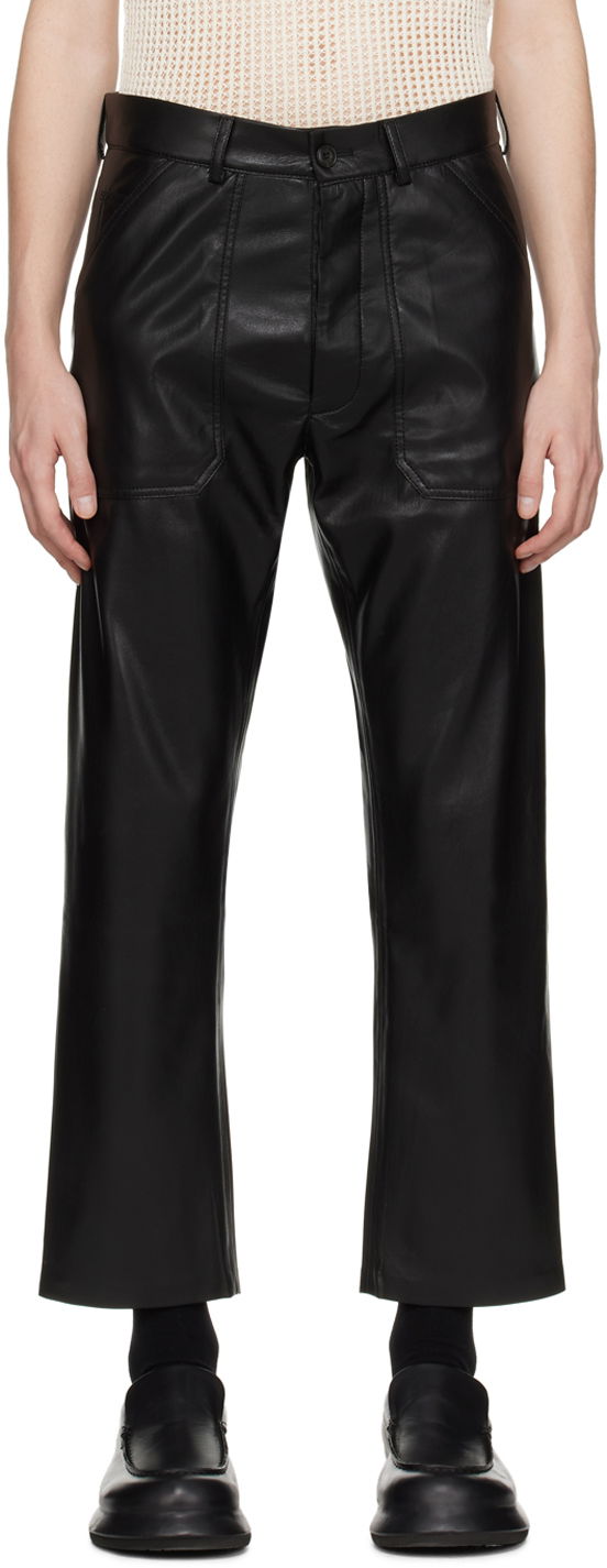 Cargo hlače Nanushka Vegan Leather Trousers Crna | NM22FWPA00599