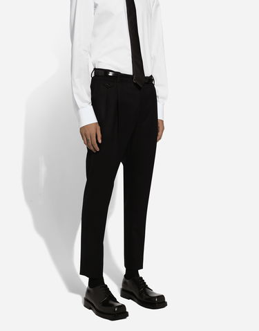 Hlače Dolce & Gabbana Dolce & Gabbana Tailored Flannel Pants Crna | GY6UETGI251N0000, 3