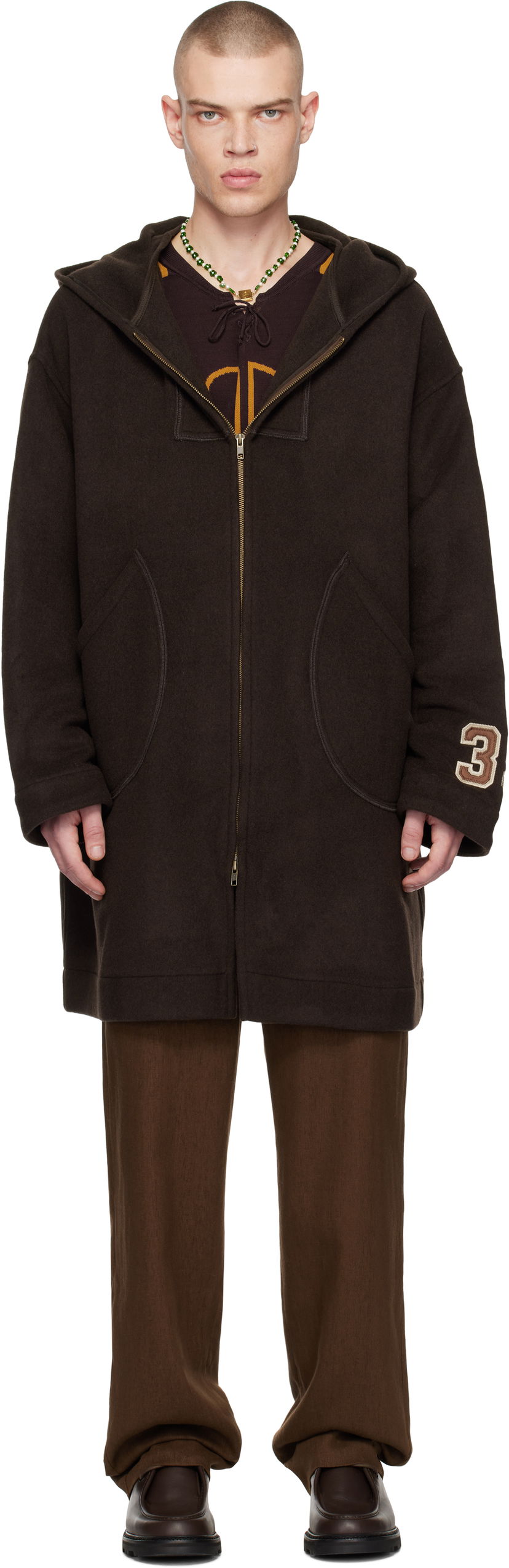Dukserice Bode Fleece Hooded Coat Smeđa | MRF24OW010