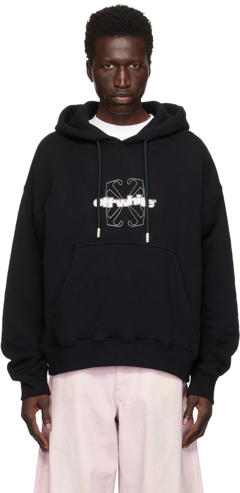 Dukserice Off-White Flock Arrow Skate Black Hoodie Crna | OMBB085F24FLE00M1001