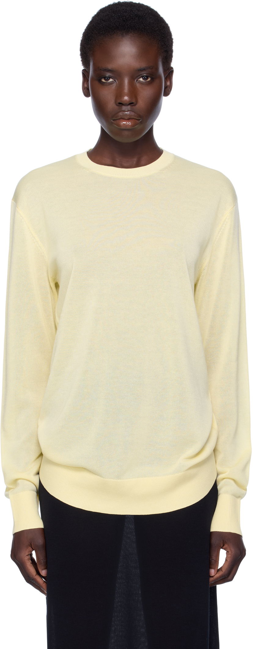 Majica kratkih rukava TOTEME TOTEME Knit Long Sleeve Tee Žuta | 253-WRT0604-YA0079