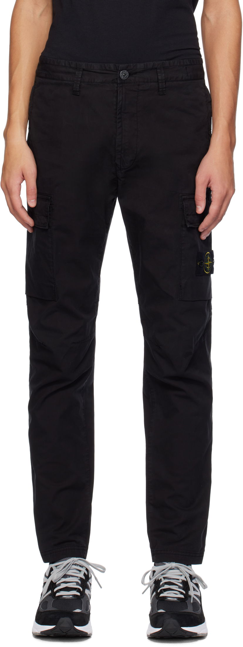 Cargo hlače Stone Island Stone Island Supima Cotton Twill Cargo Pants Crna | 811530410