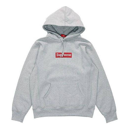 Dukserice Supreme Supreme x Swarovski Box Logo Hooded Sweatshirt Siva | SUP-SS19-909