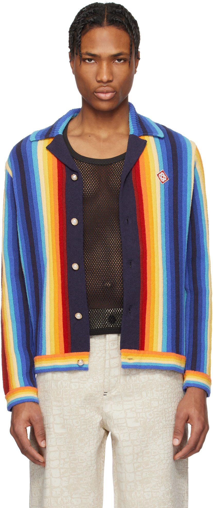 Džemper Casablanca Casablanca Gradient Stripe Towelling Cardigan Višebojno | MS25-KW-910-01
