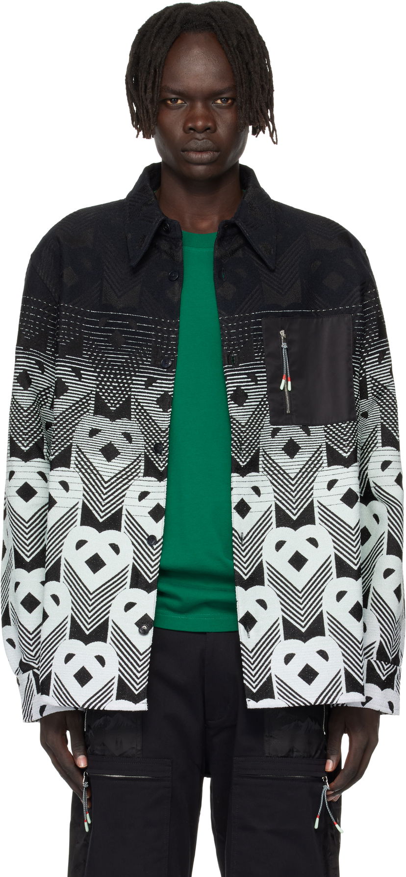 Jakna Casablanca Casablanca Gradient Monogram Shirt Jacket Crna | MPF25-JK-374-01