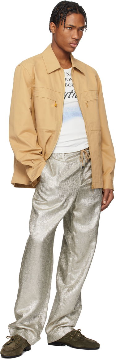 Jakna Casablanca Casablanca Zip-Up Jacket Bež | MS25-JK-341-01, 3