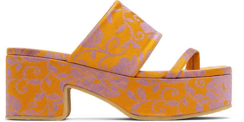 Dodaci Dries Van Noten Dries Van Noten Platform Heeled Sandals Žuta | WS251-1637-730