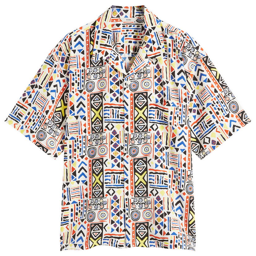 Košulja BEAMS BEAMS Loose Open Collar Shirt, Size Large Višebojno | 1101-1491-803-01