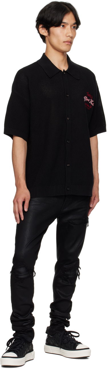 Polo majica AMIRI AMIRI 'Hollywood Auto' Mesh Polo Shirt Crna | AMKNIR1028, 3