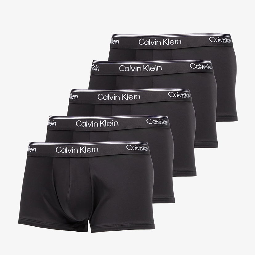 Bokserice CALVIN KLEIN Microfiber Stretch Low Rise Trunk 5-Pack Black Crna | LV00NB4412 UB1